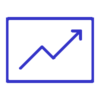 Icono de gráfico con tendencia al alza representando el crecimiento de ventas en e-commerce