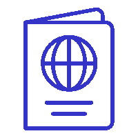 Icono de pasaporte o documento internacional para servicios de envío de Ágilex
